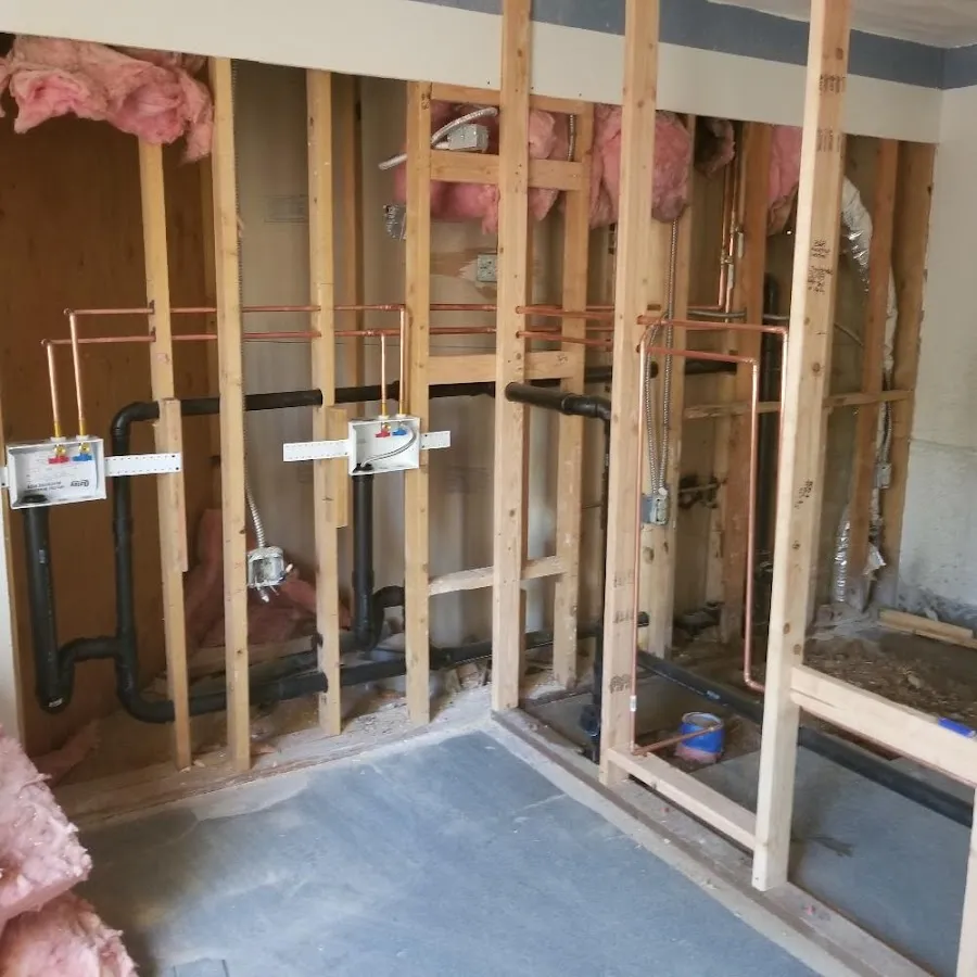 Copper pipe rough-in and plumbing installation in Millbury